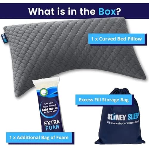 Sidney Sleep Cervical Contour Pillow Queen Size 19" x 29" | Adjustable Neck & Shoulder Support thumbnail 8
