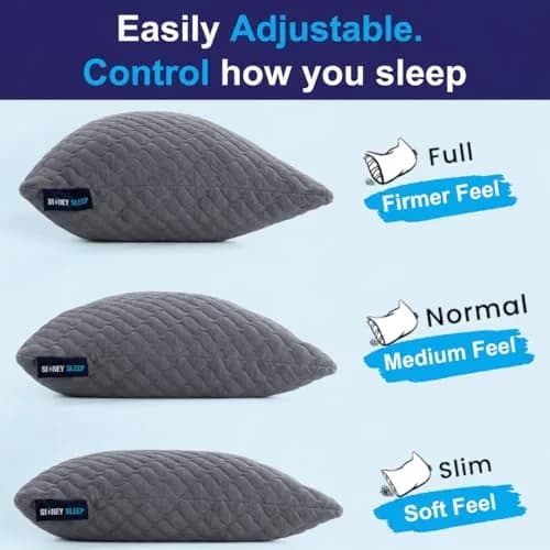 Sidney Sleep Cervical Contour Pillow Queen Size 19" x 29" | Adjustable Neck & Shoulder Support thumbnail 2