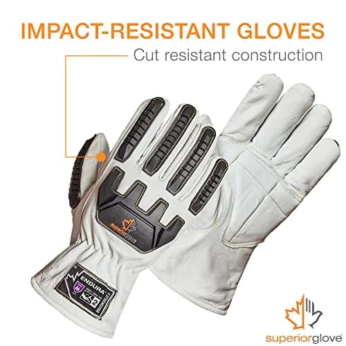 Superior Glove Goatskin Leather Work Gloves Size Small | Impact & Cut Resistant, Vibration Dampening thumbnail 2