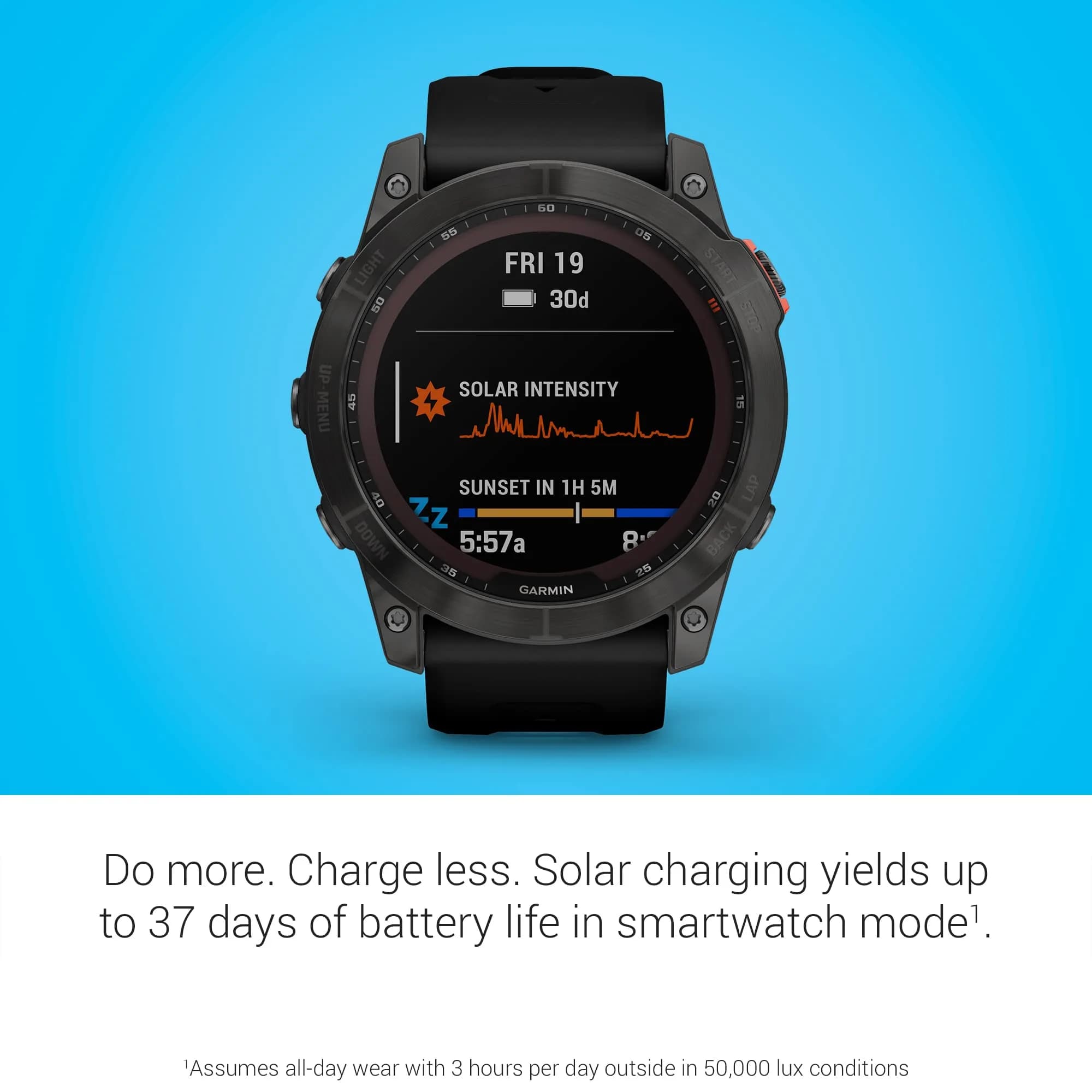 Garmin fenix 7X Solar Larger Adventure Smartwatch | Solar Charging GPS Outdoor Watch - view 3