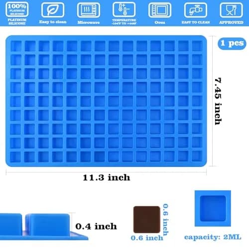 Sakolla 126 Cavity Square Candy Silicone Mold | Food-Grade, Reusable, Temperature Resistant thumbnail 2