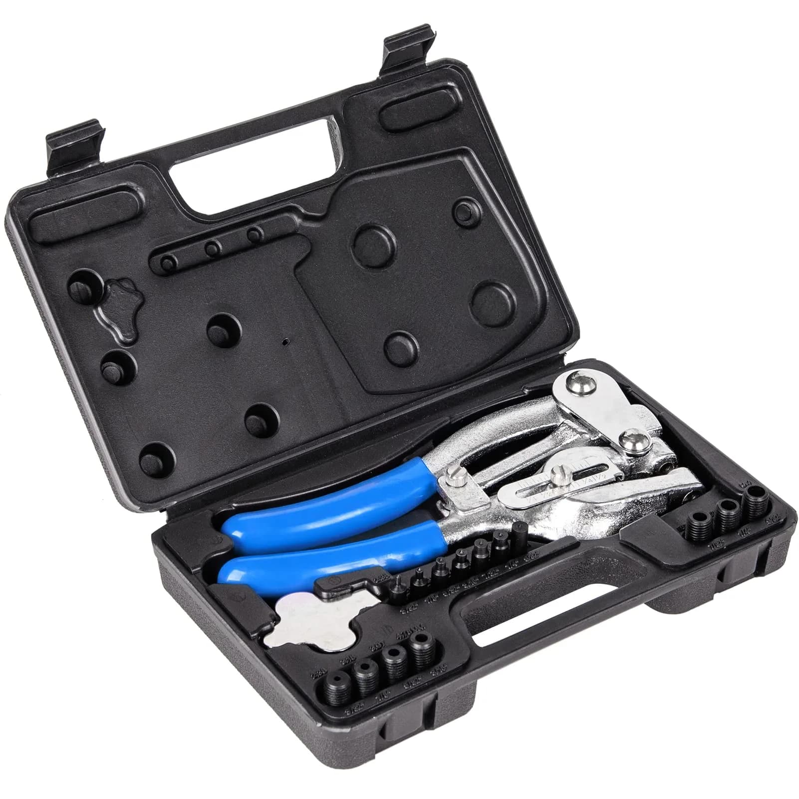 NiQinWuKin Heavy Duty Metal Hole Punch Set | 7 Sizes for Aluminum, Brass & Steel | Blue — Blue