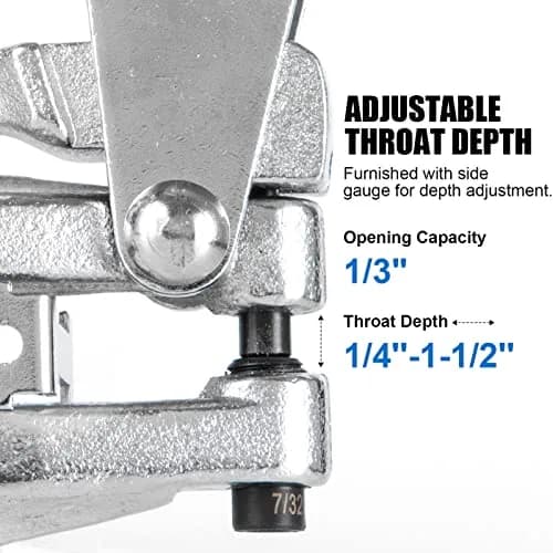 NiQinWuKin Heavy Duty Metal Hole Punch Set | 7 Sizes for Aluminum, Brass & Steel | Blue thumbnail 3