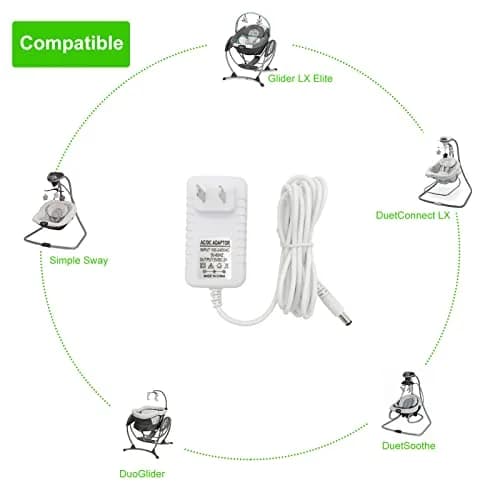 PDEEY 5V Baby Swing Power Cord | Compatible for Graco & Nova Baby Swing, 6ft Cable, 5V 1-2A Output, No LED Indicator thumbnail 2