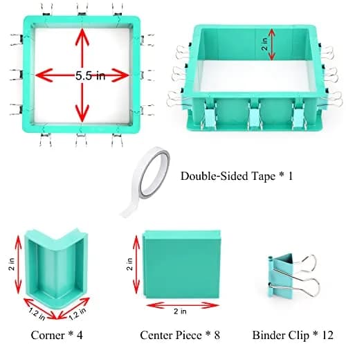 DecorRom Adjustable Mold Housing Kit for Silicone Mold Making | Reusable Craft Frame with Free Combination (70-120 chars) thumbnail 3
