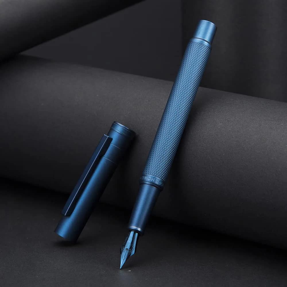 erofa Forest Fountain Pen Dark Blue Tree Texture Medium Nib 13.8cm (5.43in) | Smooth Ink Flow Writing Instrument - main product image