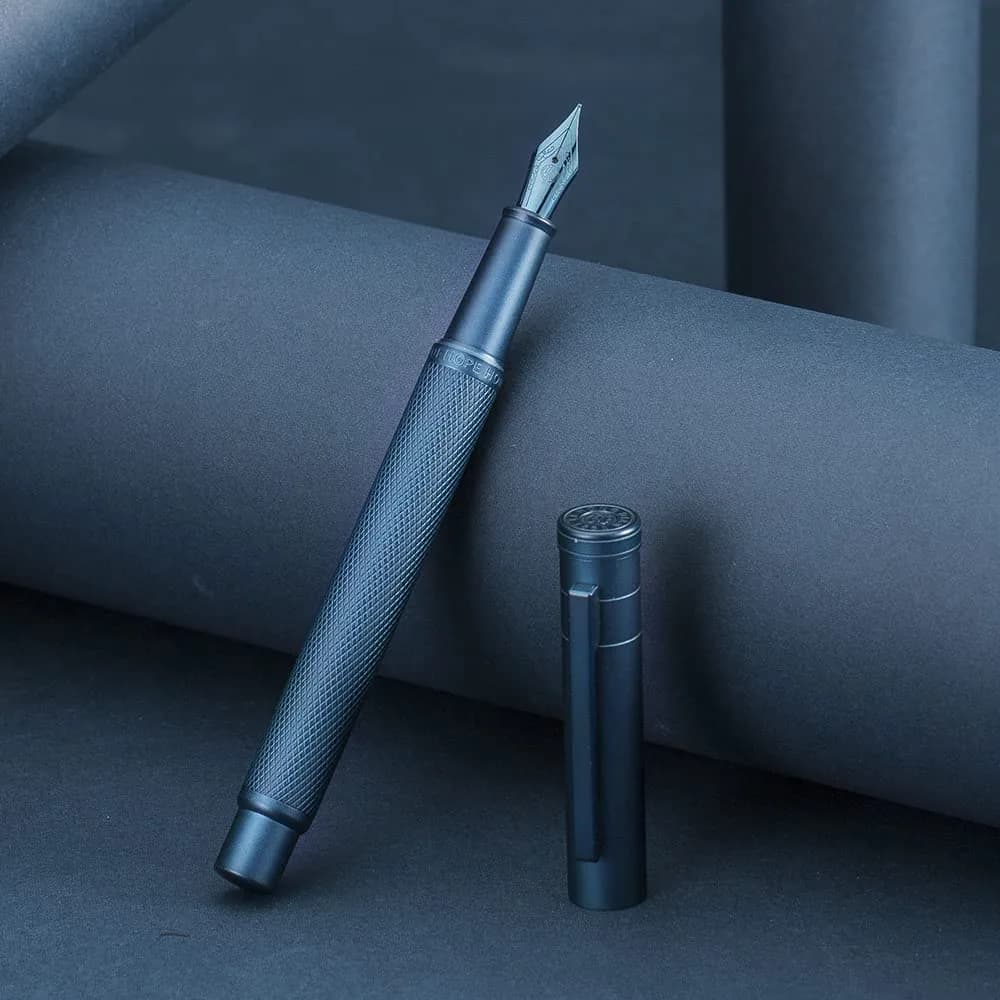 erofa Forest Fountain Pen Dark Blue Tree Texture Medium Nib 13.8cm (5.43in) | Smooth Ink Flow Writing Instrument - view 5