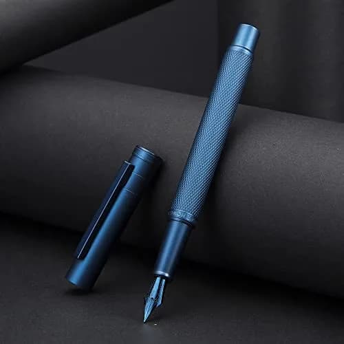 erofa Forest Fountain Pen Dark Blue Tree Texture Medium Nib 13.8cm (5.43in) | Smooth Ink Flow Writing Instrument thumbnail 1