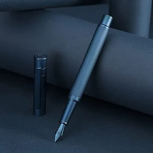 erofa Forest Fountain Pen Dark Blue Tree Texture Medium Nib 13.8cm (5.43in) | Smooth Ink Flow Writing Instrument thumbnail 2