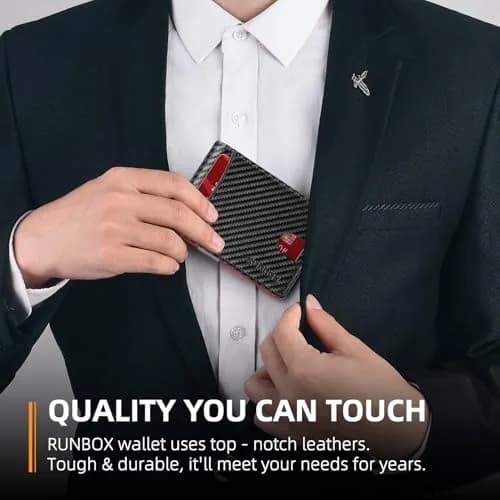 RUNBOX Slim Money Clip Wallets for Men and Teen Boys RFID Blocking 11 Card Holder Small Leather Bifold Gift Box thumbnail 6