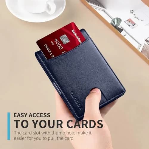 RUNBOX Slim Money Clip Wallets for Men and Teen Boys RFID Blocking 11 Card Holder Small Leather Bifold Gift Box thumbnail 4