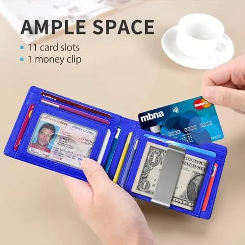 RUNBOX Slim Money Clip Wallets for Men and Teen Boys RFID Blocking 11 Card Holder Small Leather Bifold thumbnail 2