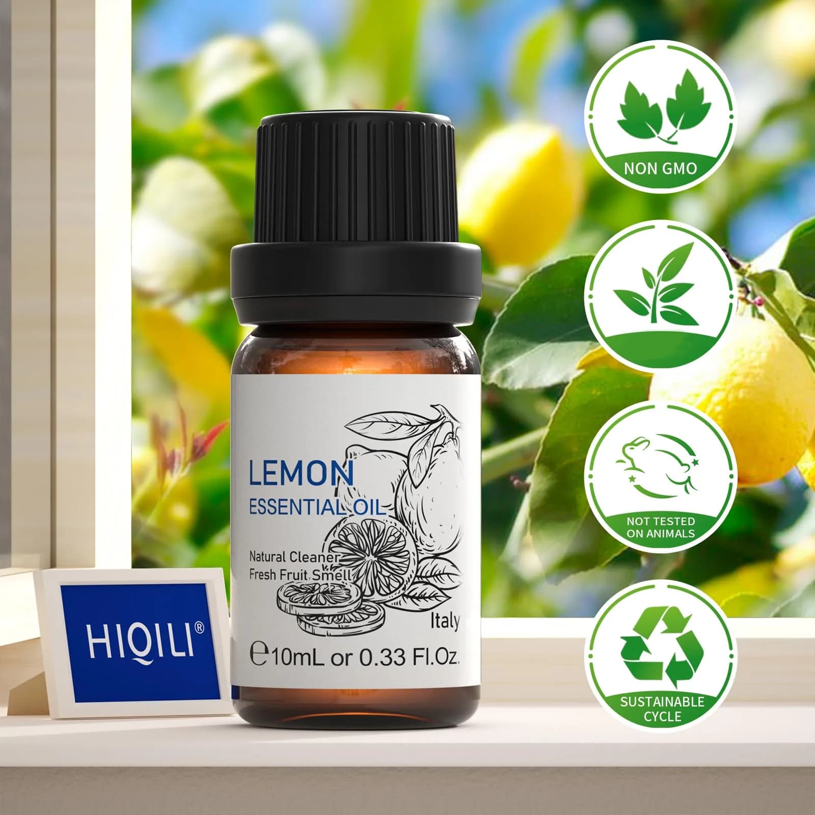 HIQILI Lemon Essential Oil, 10ML (0.33 Fl Oz) | Pure Cold-Pressed Italian Lemon Scent for Cleaning & Aromatherapy - view 8