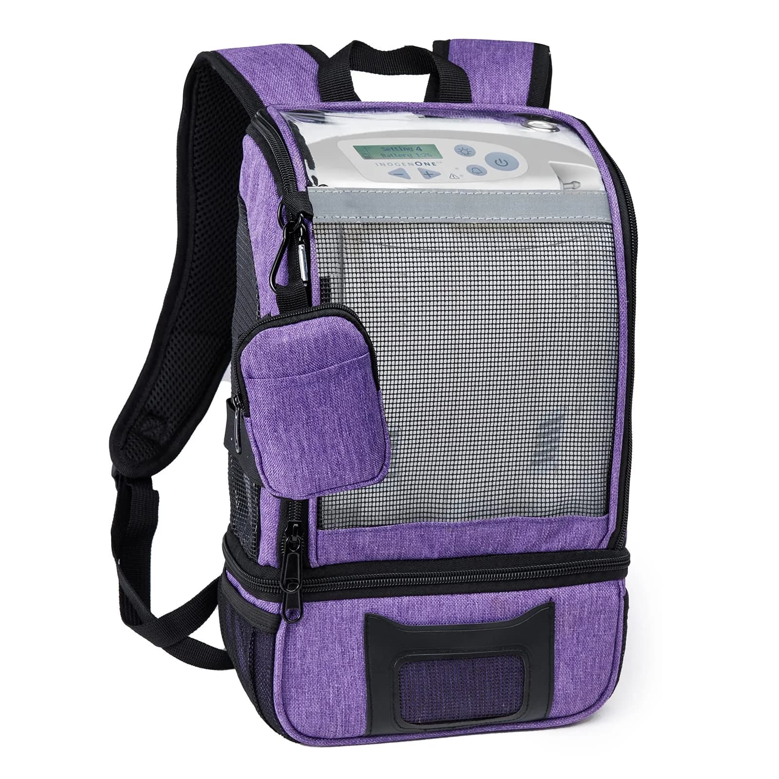 BAGSFY Oxygen Concentrator Backpack for Inogen One G5, G3, Rove 6 | Lightweight Carrying Bag for Accessories & Battery — Purple