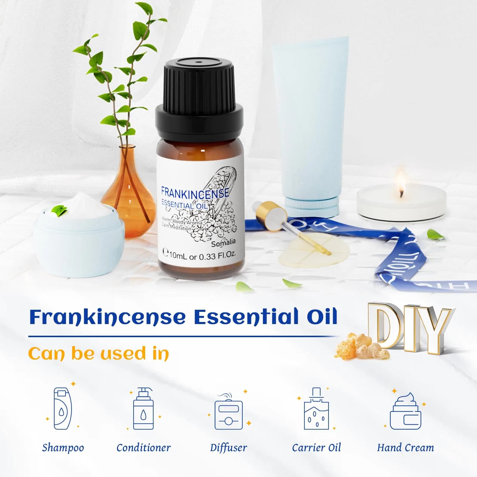 HIQILI Frankincense Essential Oil 10ml | Pure Aroma for Relaxation & Skin Care - view 5