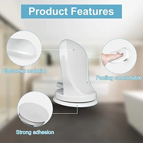 Andiker Shower Foot Rest | Bathroom Pedal with Suction Cup for Legs & Shaving (White) | No Drilling thumbnail 3
