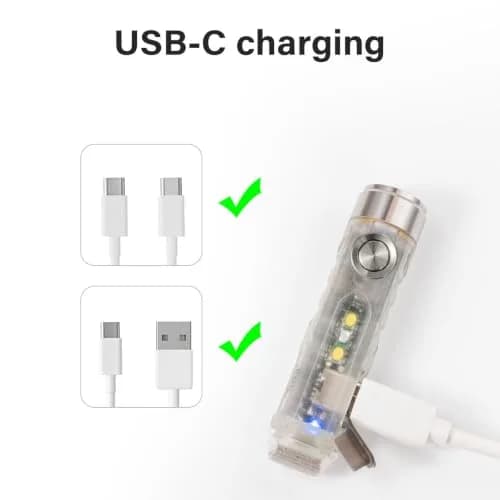 RovyVon Aurora A5 Mini Rechargeable Keychain Flashlight 650 Lumens | Glow-in-Dark Housing & USB-C Fast Charge thumbnail 3