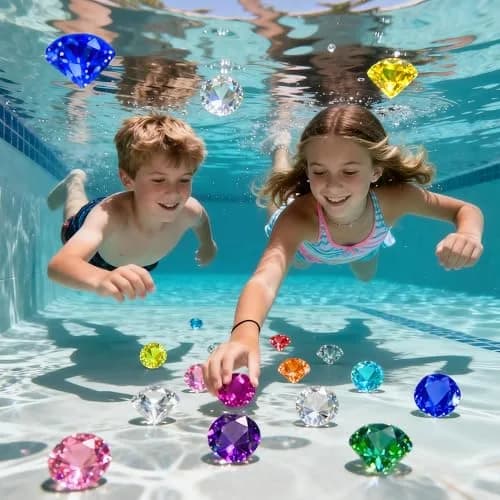 NLR FUN Kids Diamond Toy Set 20 pcs (1.58in Each) | Acrylic Gem Party Favors for Treasure Hunts & Pool Games thumbnail 5