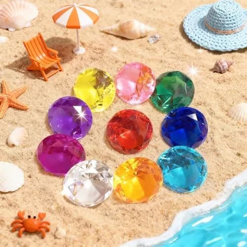 NLR FUN Kids Diamond Toy Set 20 pcs (1.58in Each) | Acrylic Gem Party Favors for Treasure Hunts & Pool Games thumbnail 7