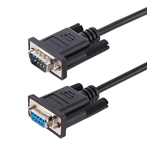 StarTech 3m RS232 Serial Null Modem Cable, Black | 9FMNM-3M-RS232-CABLE | 3 Meter Length thumbnail 1