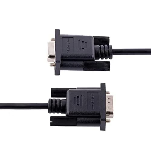 StarTech 3m RS232 Serial Null Modem Cable, Black | 9FMNM-3M-RS232-CABLE | 3 Meter Length thumbnail 3