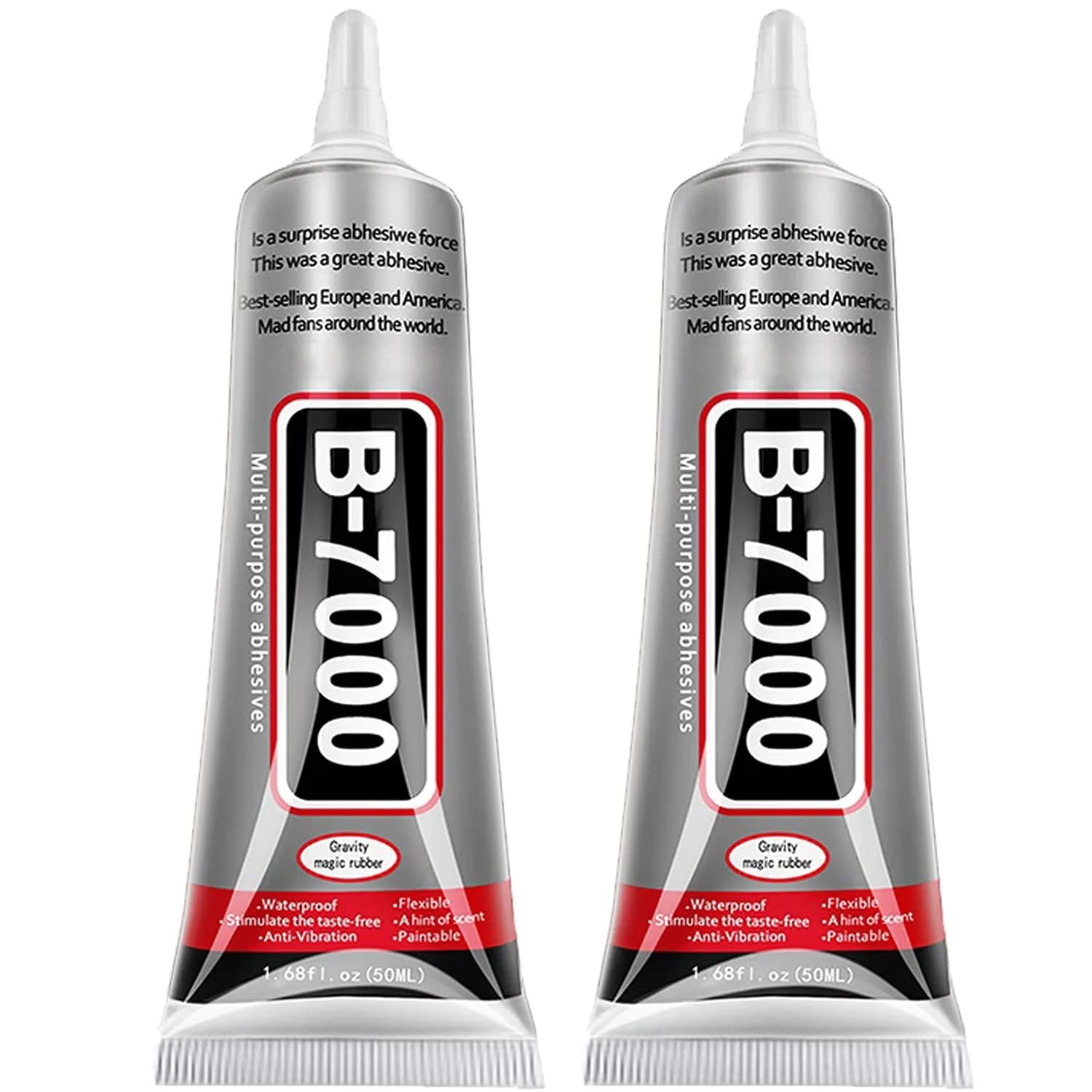 FITTDYHE B7000 Clear Craft Glue 100ml (2 x 50ml Tubes) | Waterproof, High-Strength Adhesive for Jewelry, Phone Repair, Nail Art