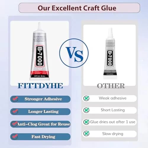 FITTDYHE B7000 Craft Glue Adhesive 50ml (1.69 fl oz) | Strong, Waterproof, Multi-Purpose for Jewelry, Phone Repair, Crafts thumbnail 6