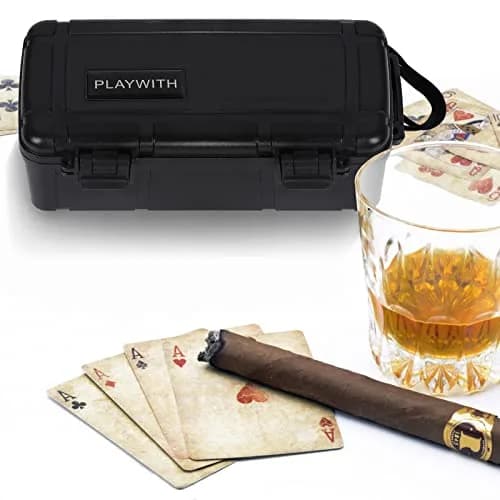 PLAYWITH Travel Cigar Humidor Box Case with Accessories & Spanish Cedar — 12-15 Cigar Capacity, Waterproof & Crushproof thumbnail 6