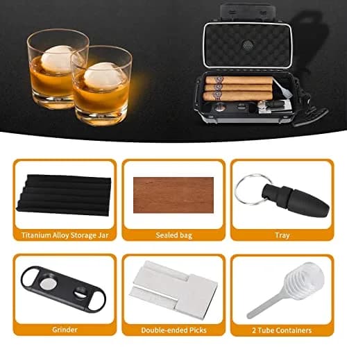 PLAYWITH Travel Cigar Humidor Box Case with Accessories & Spanish Cedar — 12-15 Cigar Capacity, Waterproof & Crushproof thumbnail 3