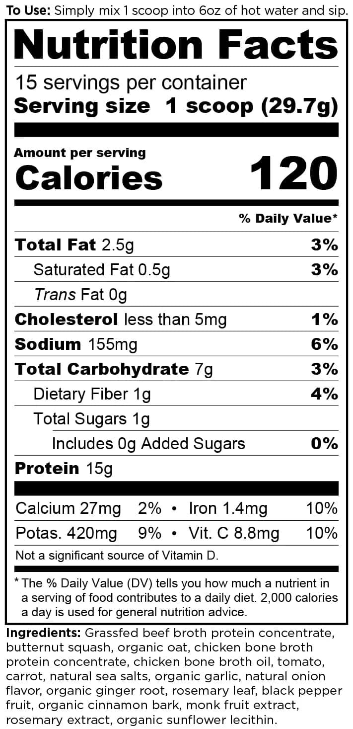 Ancient Nutrition Butternut Squash Bone Broth Protein Powder | 15 Servings - view 2
