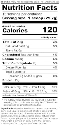 Ancient Nutrition Butternut Squash Bone Broth Protein Powder | 15 Servings thumbnail 2