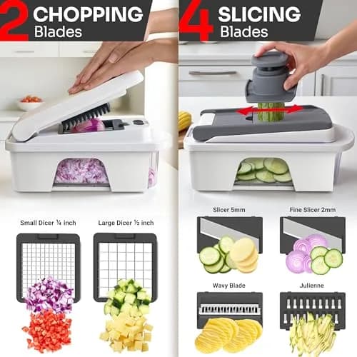 JANSKA Pro-Series All-in-One 12 Blade Mandoline Slicer & Spiralizer | 1.34 kg (2.92 lb) thumbnail 4