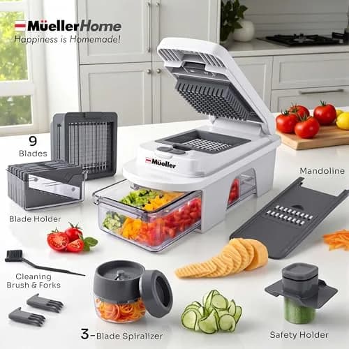 JANSKA Pro-Series All-in-One 12 Blade Mandoline Slicer & Spiralizer | 1.34 kg (2.92 lb) thumbnail 6