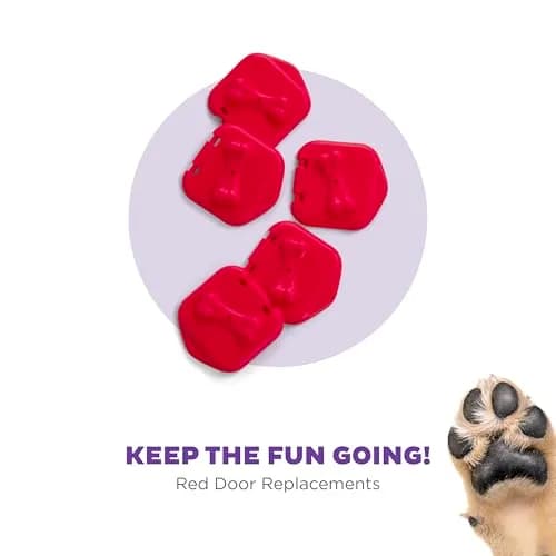 Outward Hound Nina Ottosson Extra Doors for Dog Brick Interactive Dog Puzzle - 5 Pack, Red | Replacement Parts for Dog Enrichment Toys thumbnail 2