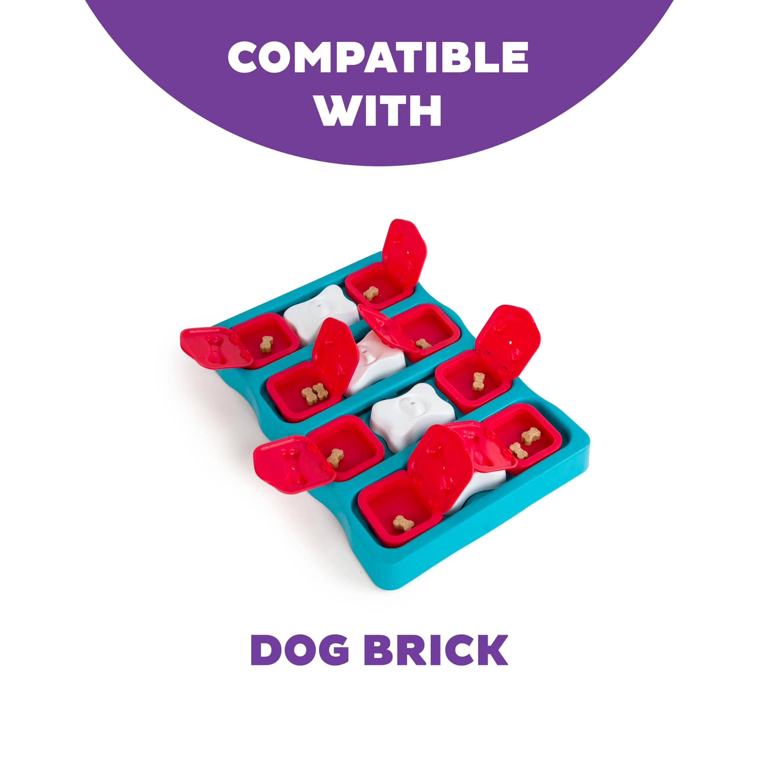 Outward Hound Nina Ottosson Extra Doors for Dog Brick Interactive Dog Puzzle - 5 Pack, Red | Replacement Parts for Dog Enrichment Toys - view 3