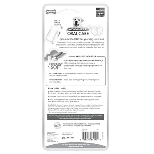 Nylabone Advanced Oral Care Senior Dog Dental Kit with Cushiony Soft-Bristle Toothbrush & Bacon Toothpaste (2.5 oz Tube) thumbnail 8