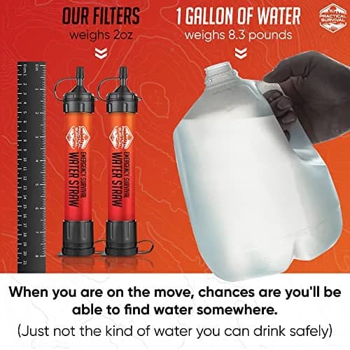 Practical Survival Emergency Water Straws (2-Pack) | Filters 1800 Gallons Each | Lightweight & Reusable thumbnail 5