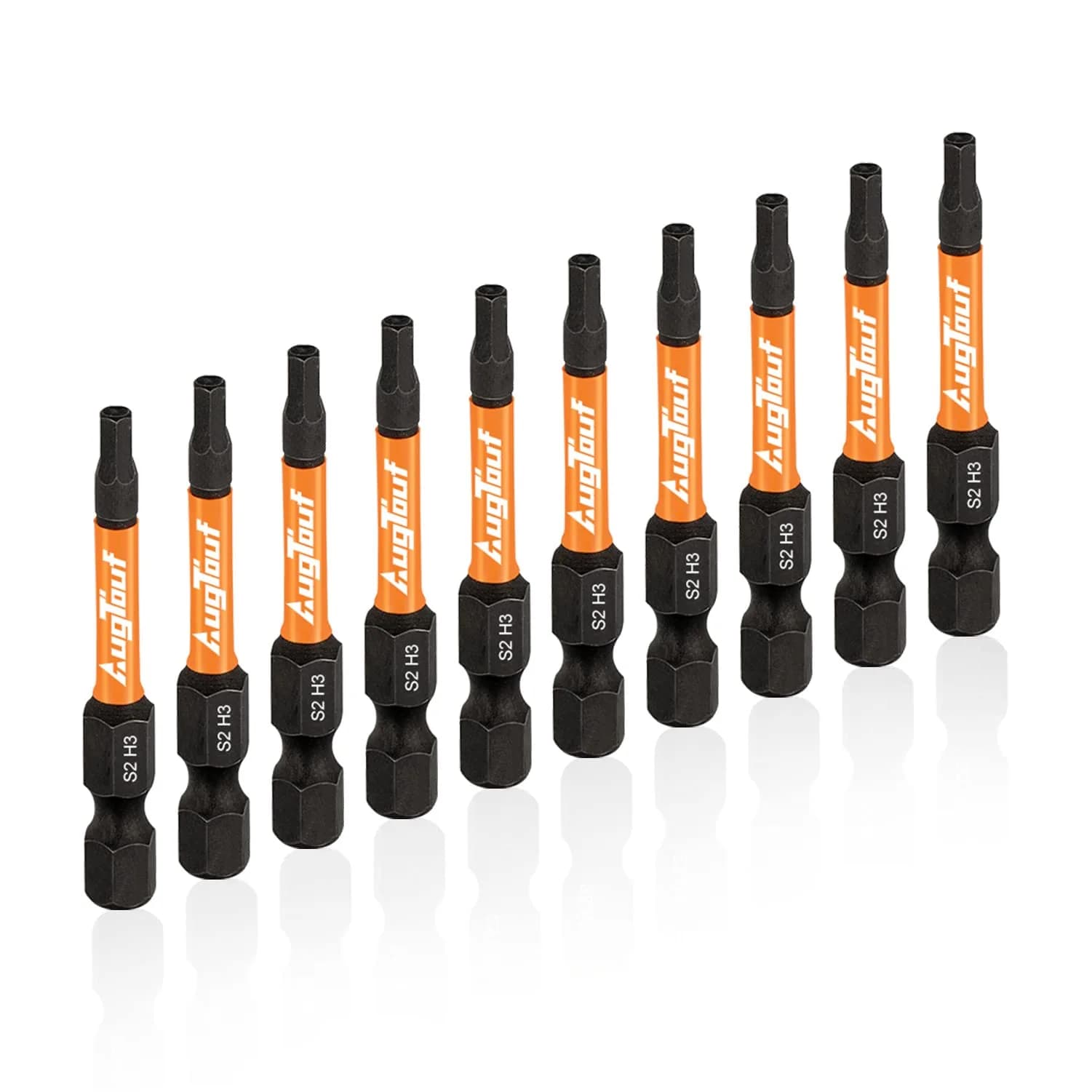 toolant 3mm Impact Hex Head Allen Wrench Drill Bits Set, 10pcs, 2" (5.08 cm) Long | Precision CNC Machined S2 Steel with Magnetism