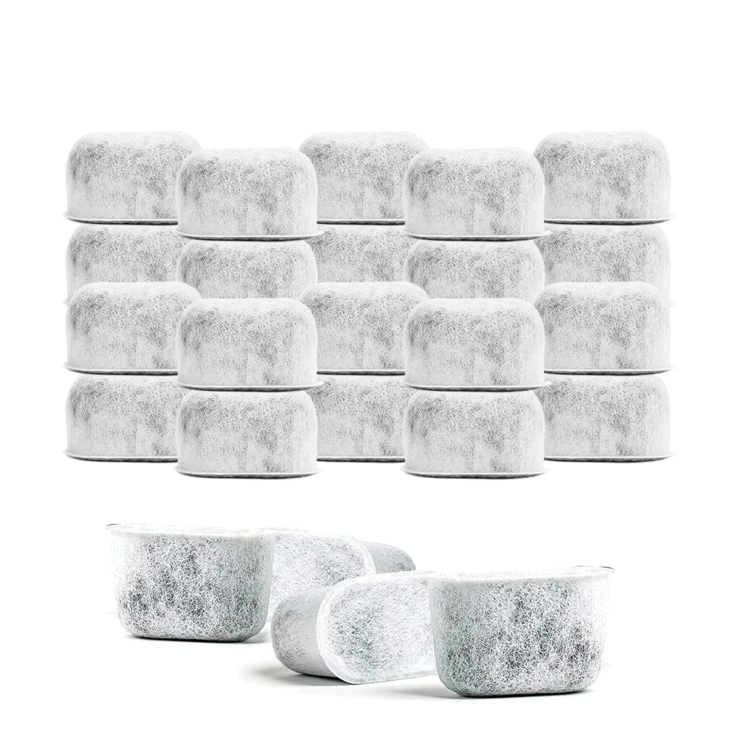 BRENSTEN 24-Pack Replacement Charcoal Water Filters | 105mm x 32mm x 110mm - main product image