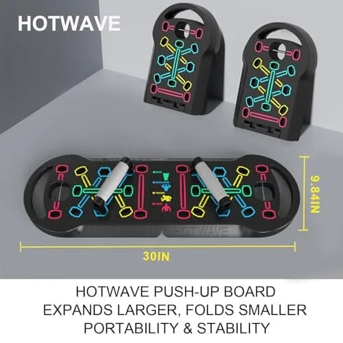 HOTWAVE Push Up Board Foldable 20 in 1 | Portable Calisthenics Stand for Full Body Workout thumbnail 7