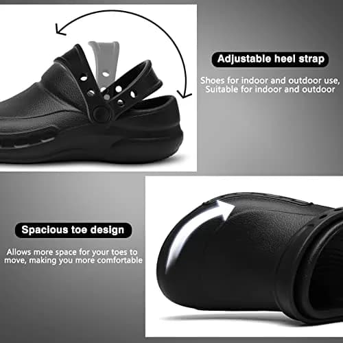 ZEENXIUYA Chef Shoes Men's Slip Resistant Closed Toe Clogs Waterproof Work Shoes 8 | Unisex Kitchen Footwear thumbnail 4