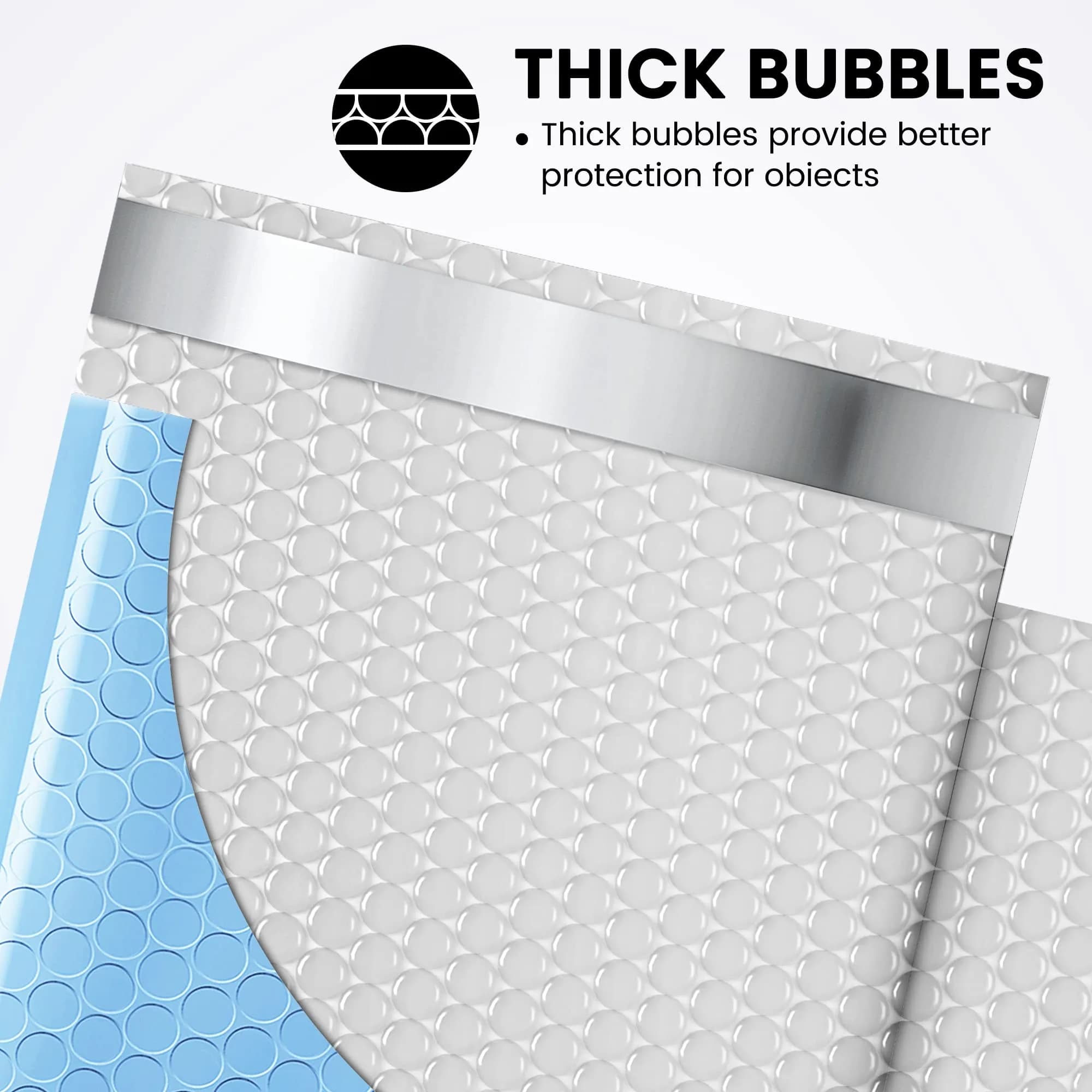 Fuxury Light Blue Bubble Mailers 6x10" (100-Pack) | USA Import for Secure Packaging - view 3