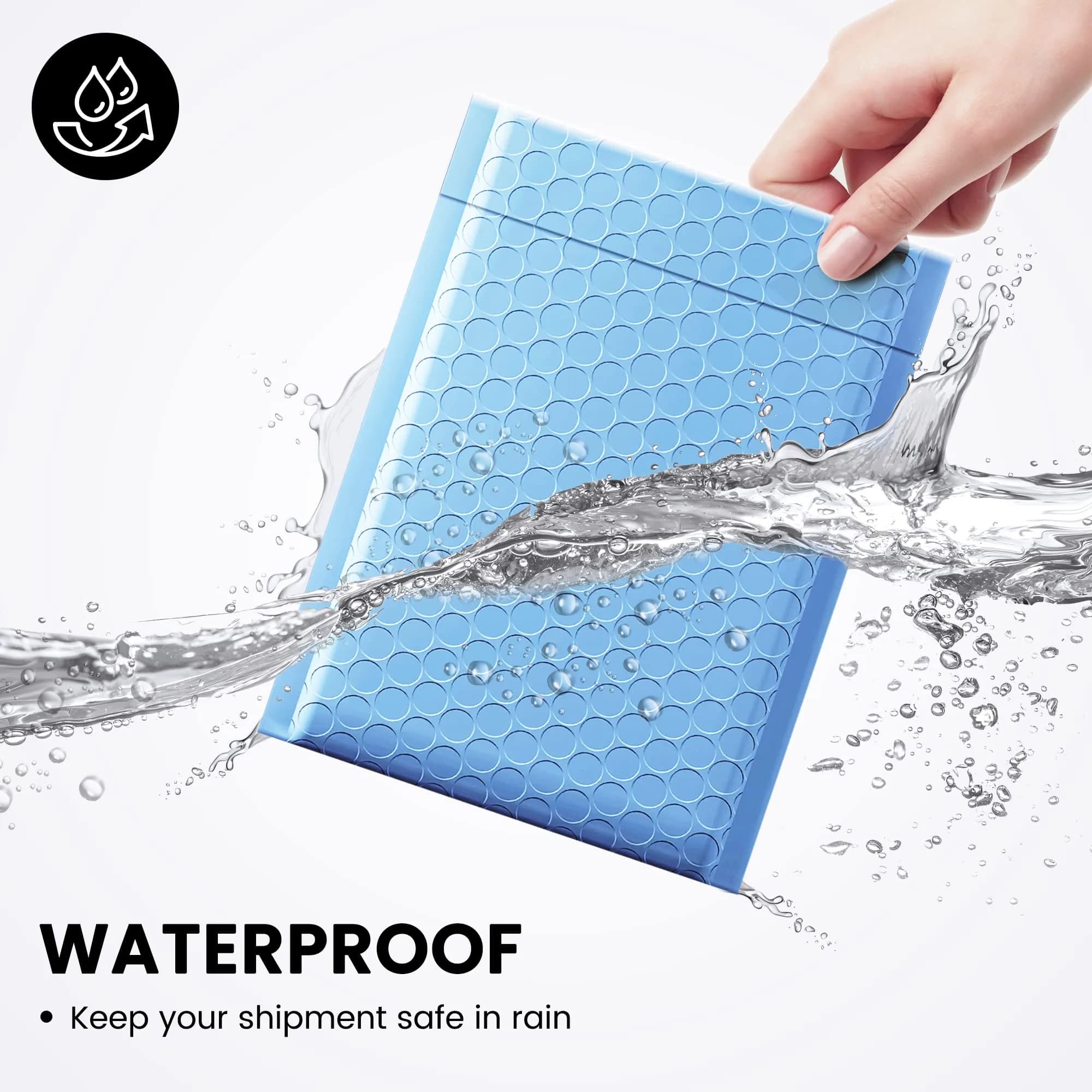 Fuxury Light Blue Bubble Mailers 6x10" (100-Pack) | USA Import for Secure Packaging - view 4