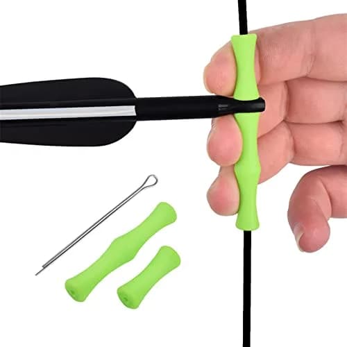 EOUS Blue Bow String Finger Savers & Nocking Points | Protects Fingers, Increases Accuracy — GREEN