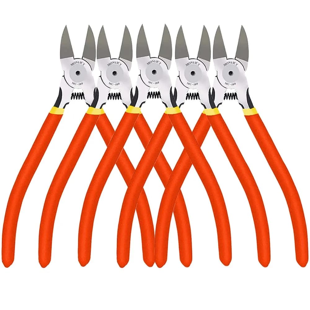 MONVICT 5 Pack 6-inch Precision Flush Side Wire Cutters | Heavy Duty Chrome Vanadium Steel - main product image