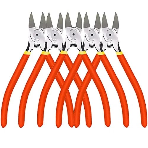 MONVICT 5 Pack 6-inch Precision Flush Side Wire Cutters | Heavy Duty Chrome Vanadium Steel thumbnail 1
