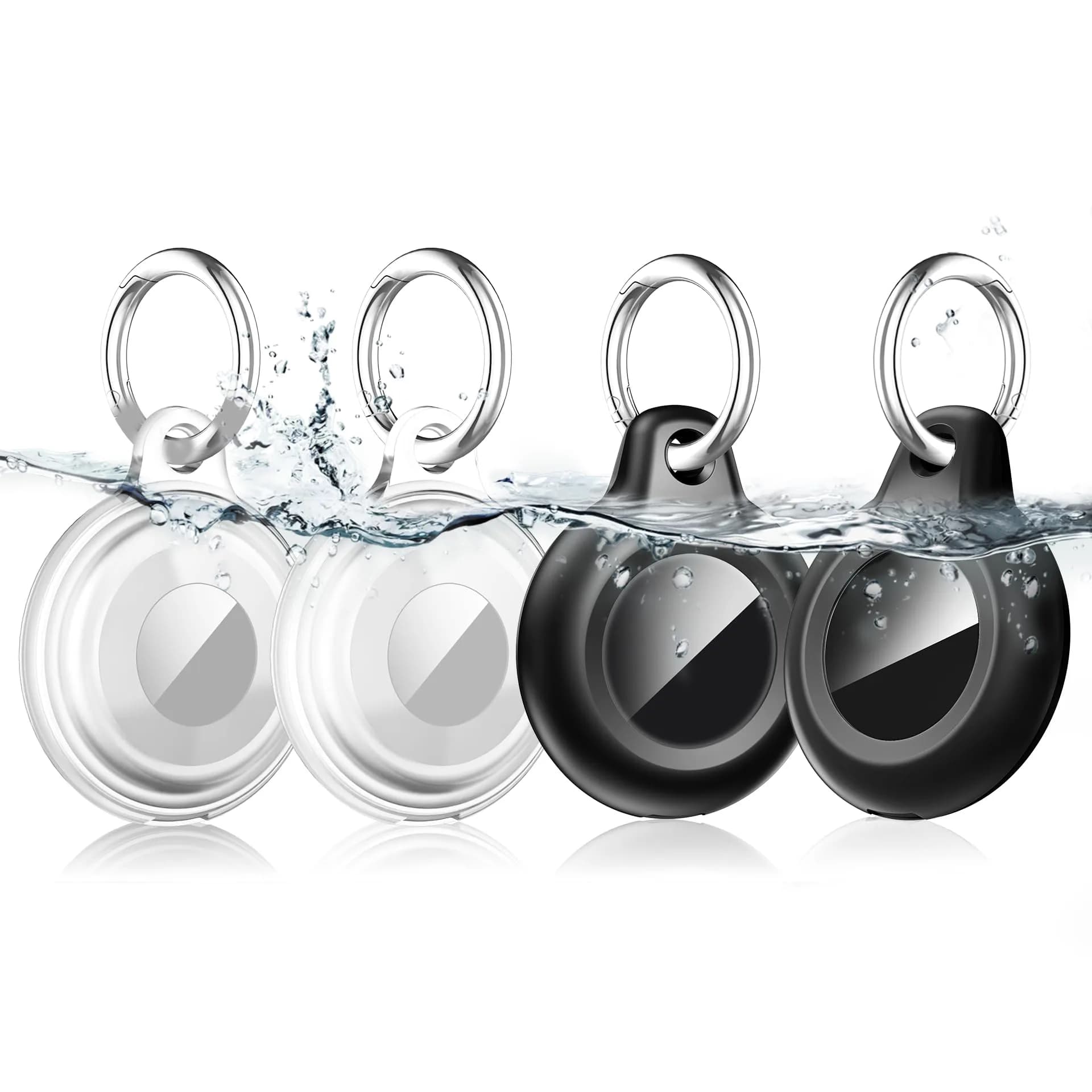 Lanteso Airtag Keychain Holder for Apple AirTag 4 Pack | IPX8 Waterproof, Shockproof, Full Body Protection - main product image