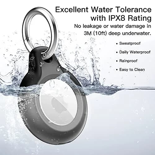 Lanteso Airtag Keychain Holder for Apple AirTag 4 Pack | IPX8 Waterproof, Shockproof, Full Body Protection thumbnail 4