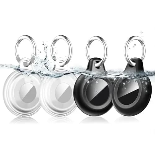 Lanteso Airtag Keychain Holder for Apple AirTag 4 Pack | IPX8 Waterproof, Shockproof, Full Body Protection thumbnail 1
