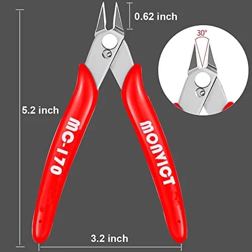MONVICT 2 Pack Flush Cutters, 5 Inch Wire Cutter | Professional Flush Cut Pliers for Copper & Soft Wire thumbnail 5
